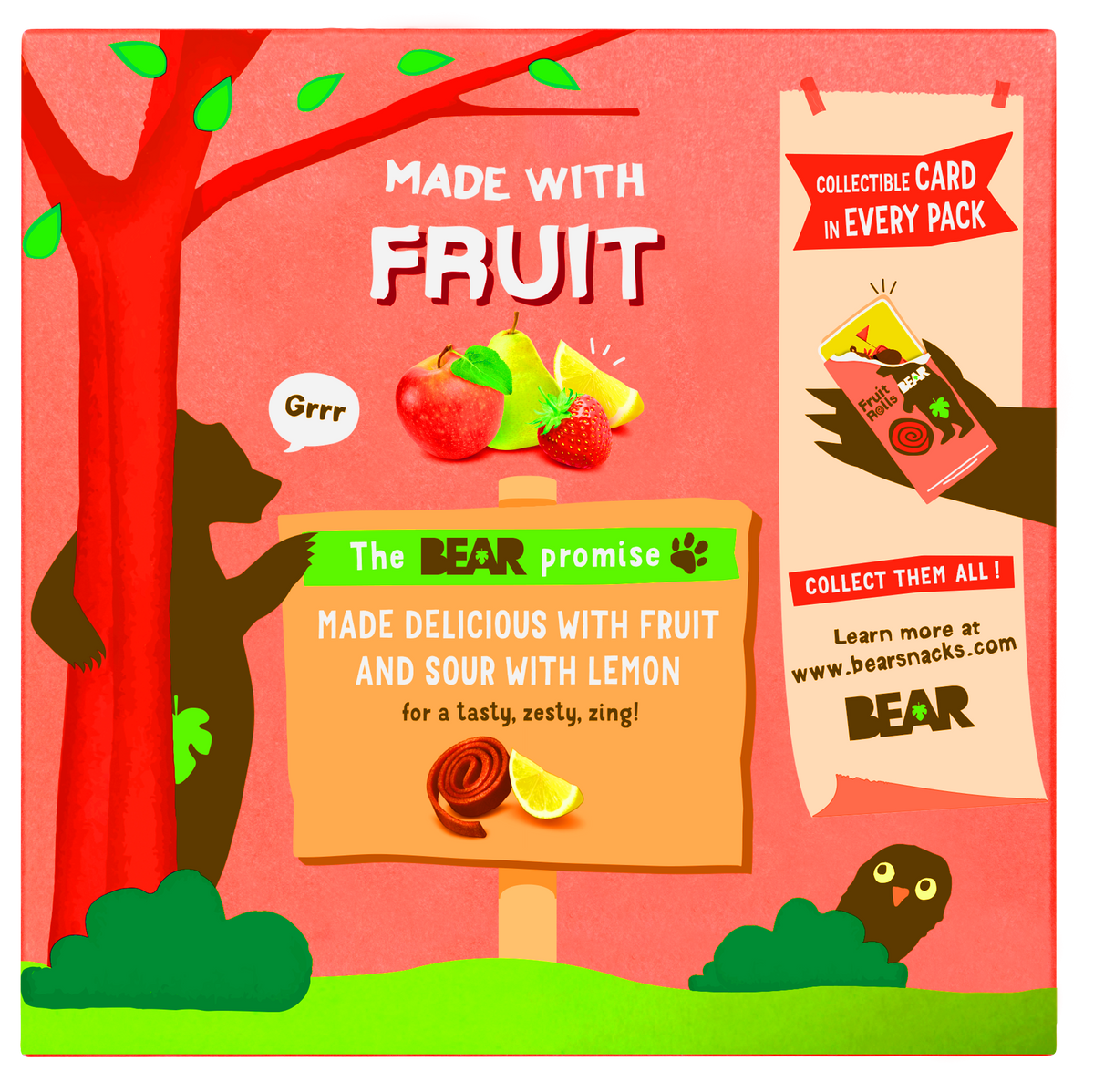 Save on Bear Sour Fruit Rolls Strawberry Lemon - 5 ct Order Online