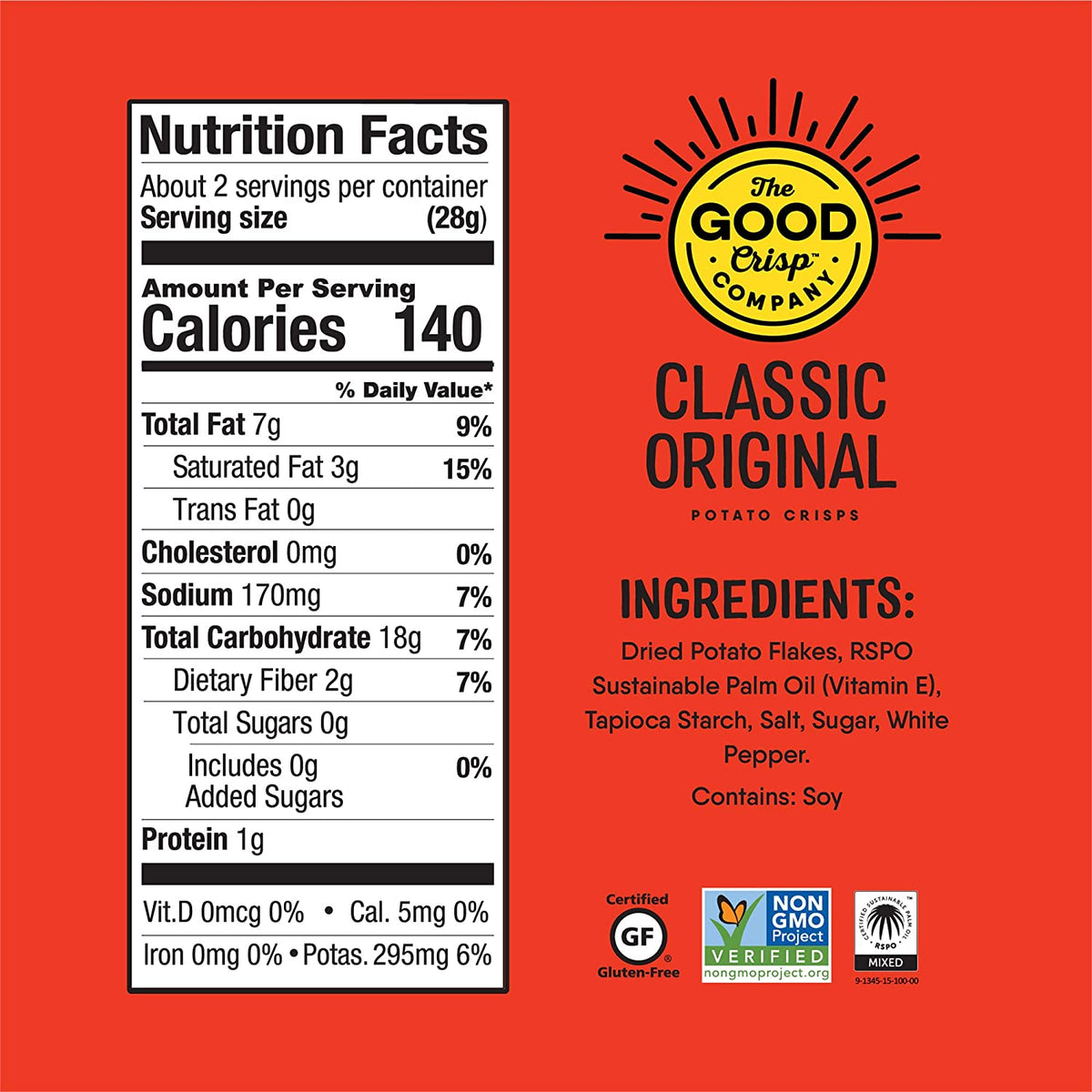 The Good Crisp Company, Good Crisps Minis (Sour Cream and Onion, 1.6 Ounce,  Pack of 12) Non-GMO, Allergen Friendly, Potato Chip Snack Pack, Gluten Free  Snacks : : Grocery & Gourmet Food