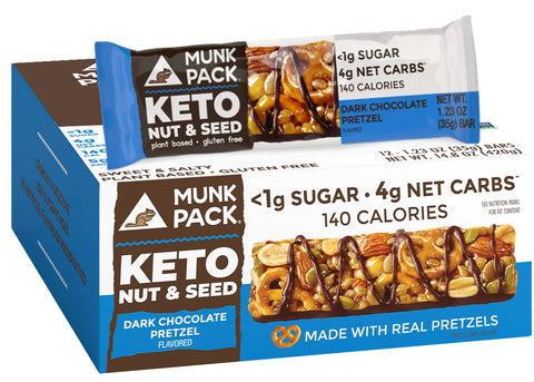 Munk Pack Dark Chocolate Pretzel Keto Nut & Seed Bars