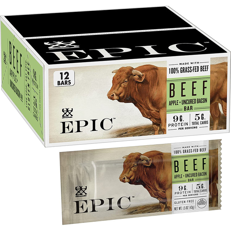 EPIC Venison 100% Grass Fed Sea Salt + Pepper Meat Bar 1.5 oz, Meat