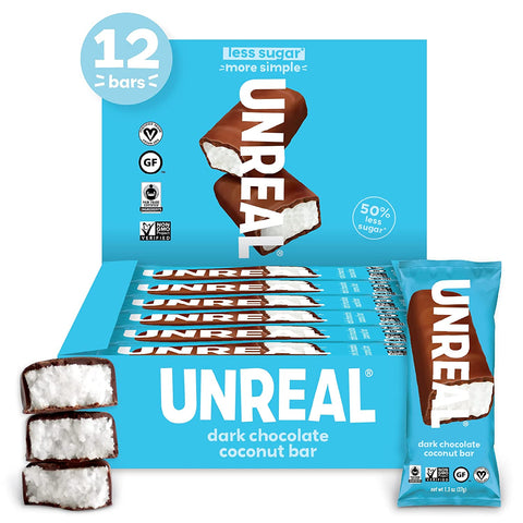 UNREAL Dark Chocolate Coconut Bars - 12 Count