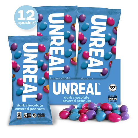 UNREAL Dark Chocolate Peanut Gems - 12 Count